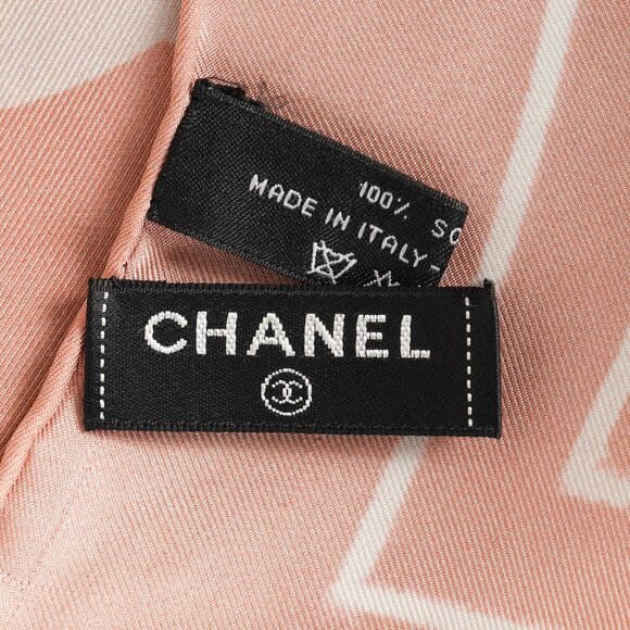 Chanel Dusty Rose & Black CC Cityscape-Print Silk Scarf - Picture 6 of 7